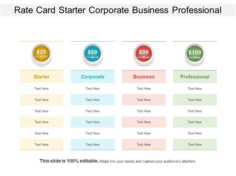 Rate Card Starter Corporate Business Professional Presentation