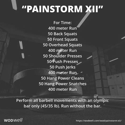 Painstorm Xii Wod Crossfit Endurance Wod Workout Fit Board Workouts