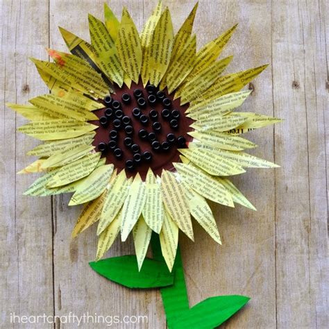 Newspaper Sunflower Craft Red Ted Arts Blog