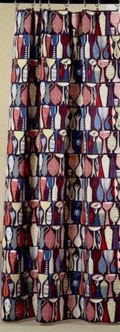 Swedish 50s Vintage Fabric Retro Print Stig Lindberg Pottery Etsy