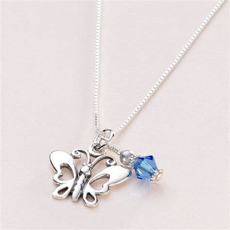 Butterfly Birthstone Necklace For Bridesmaid Flower Girl Jewels 4 Girls
