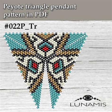 Pattern For Triangle Peyote Pendant Beading Peyotestitch Etsy