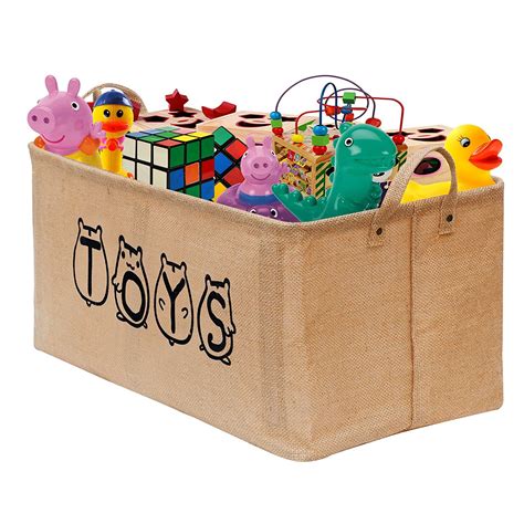Gimars 20 Toy Storage Bins Organizer Jute Toy Box Chest Basket With