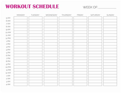 Weekly Schedule Workout Plan Kayaworkout Co