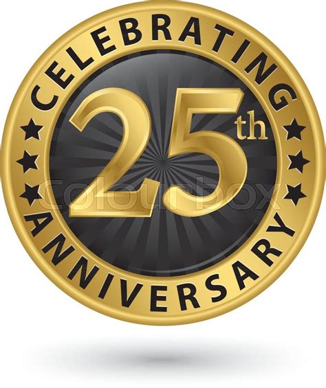 Celebrating 25th Anniversary Gold Stock Vector Colourbox