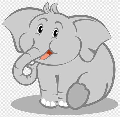 Gambar Kartun Gajah Kecil Yang Digambar Tangan Png Download Gratis