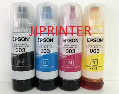 Ink cartridge yields as communicated by the manufacturer's websites. Original Epson 003 Ink Bottle CMYK 1 (end 9/6/2020 10:15 PM)