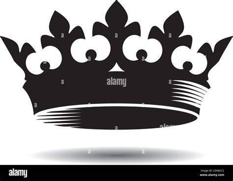 Forma De Corona De Rey Vector Negro E Icono Ilustración Vectorial