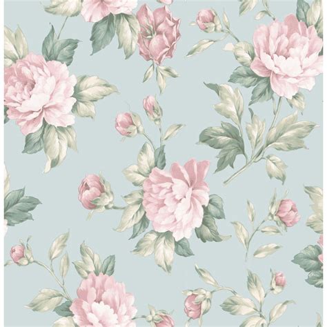 Brewster Catherine Light Blue Floral Wallpaper 2734 003503 The Home Depot
