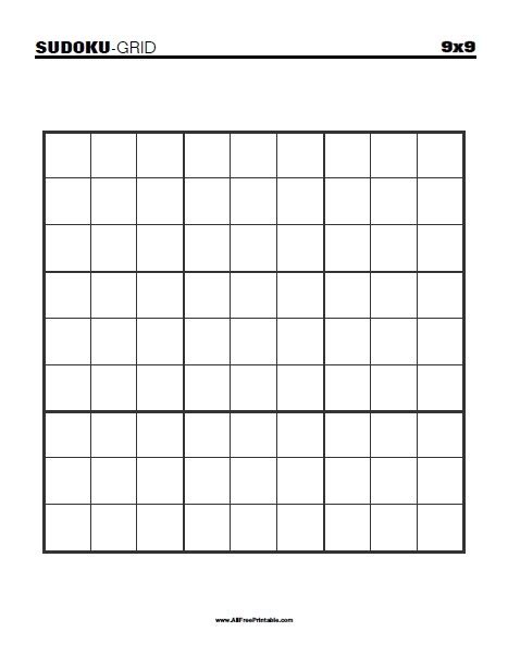 Print Blank 9×9 Sudoku Grid Free Printable