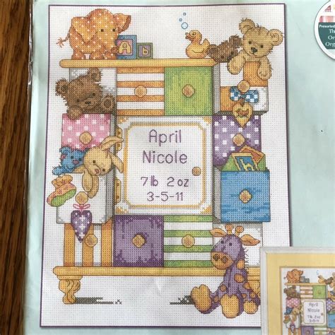 Dimensions Counted Cross Stitch Kit Baby Drawers Birth Record Ebay