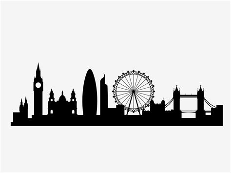 silloette of london skyline | London city skyline svg | Skyline drawing, London skyline ...