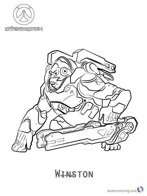 For kids & adults you can print overwatch or color online. Winston from Overwatch Coloring Pages - Free Printable ...