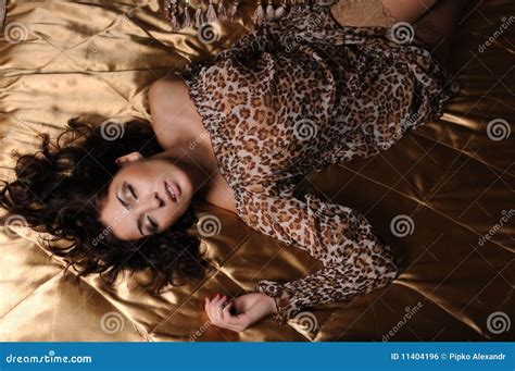 Woman Feels Pleasure Stock Photo Image Of Portrait Brunette 11404196