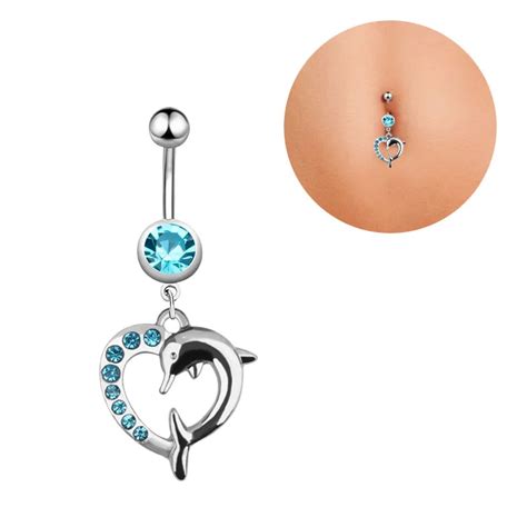 New Arrival 1pc Steel Fashion Heart Style Navel Piercings Belly Button Rings Silver Bars Navel