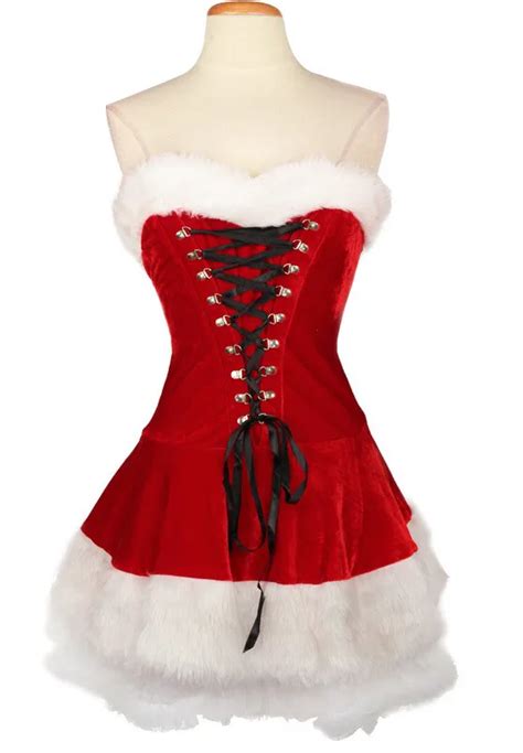 Plus Size M Xxl 2016 Sexy Deluxe Ladies Velvet Christmas Dress Sexy Cute Santa Claus Costume Mrs