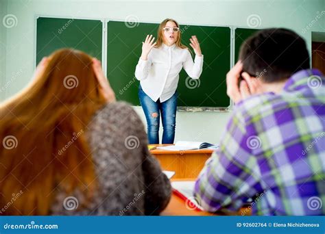 Angry Teacher Yelling Stock Photo Image Of Student Anger 92602764