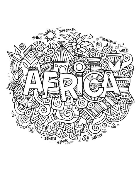Africa Abstract Symbols Africa Adult Coloring Pages Page 2