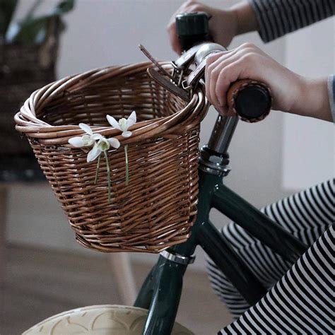 Wicker Bicycle Front Basket Vintage Hand Woven Wicker