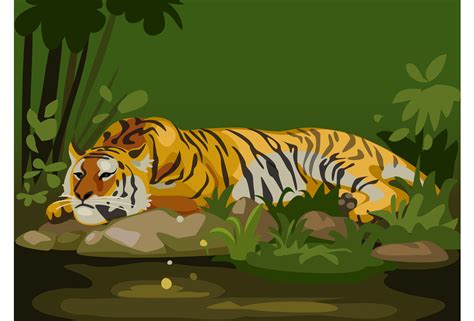 Tiger In Jungle 618920 Vector Art At Vecteezy