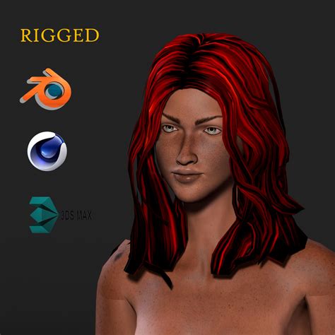 Beautiful Naked Woman Rigged 3d Game Character Low Poly Cad Files
