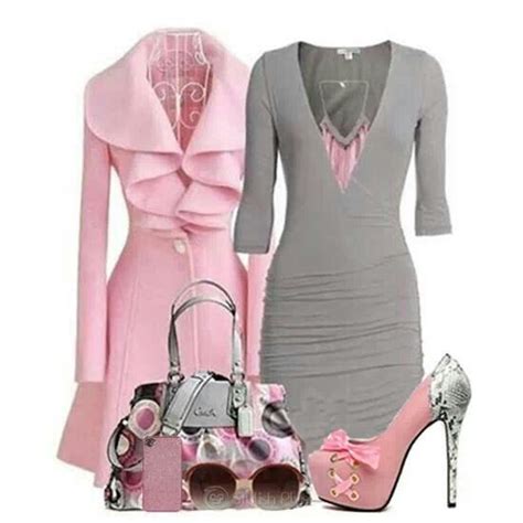 Love Pink And Gray Combos ♥ Fashion Clothes Chic Outfits