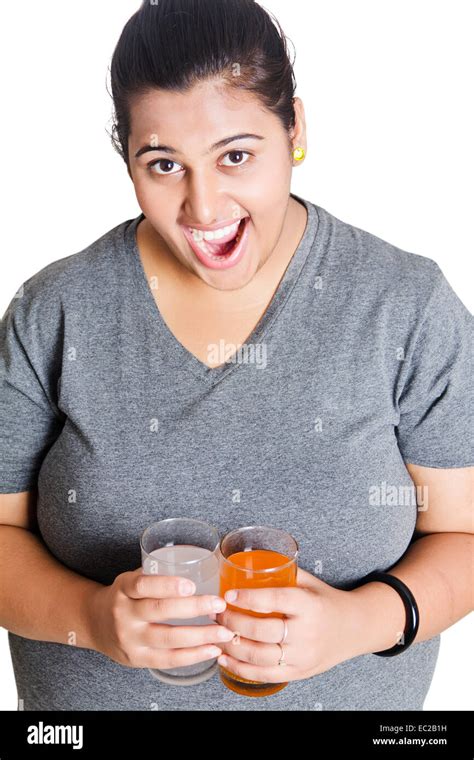 Indian Obese Lady Fat Control Stock Photo Alamy