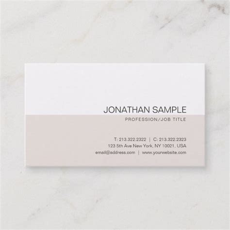 Plain Elegant Colors Sleek Professional Modern Business Card Custom