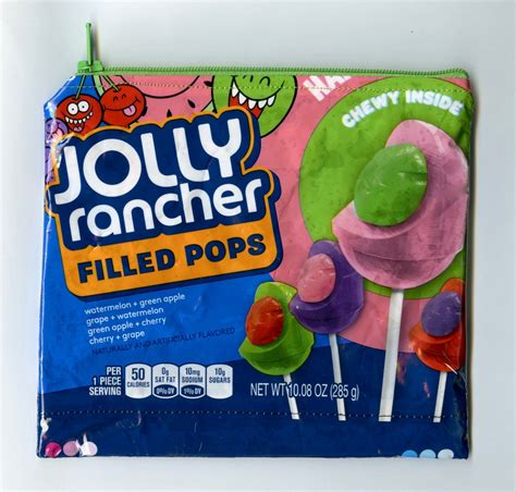 Jolly Rancher Filled Pops Wrapper Up Cycled Zippered Bagpouch Etsy