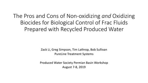 Pdf The Pros And Cons Of Non Oxidizing And Oxidizing Biocides For