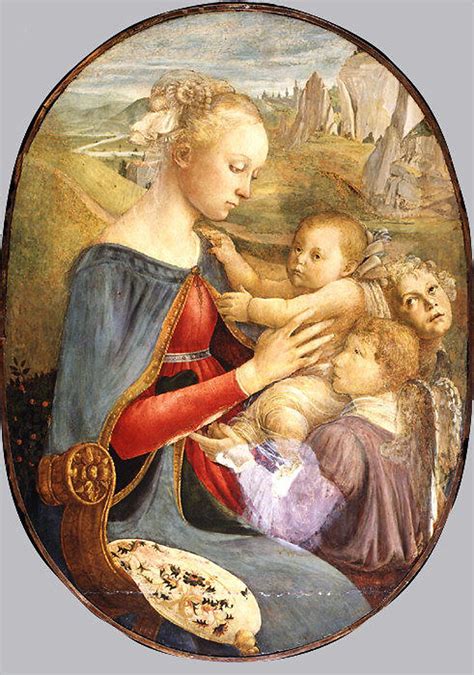Attributed To Botticelli Madonna And Child With Two Angels The