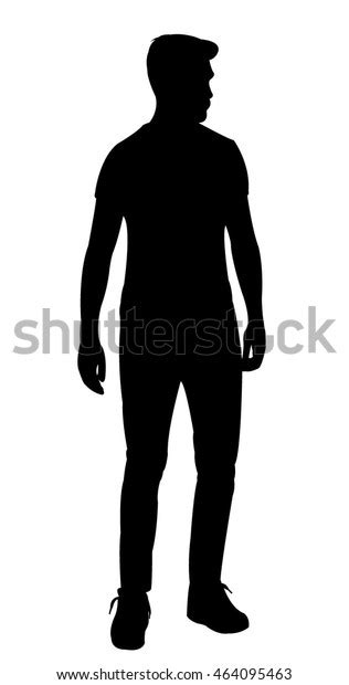 Standing Man Silhouette Vector Stock Vector Royalty Free 464095463