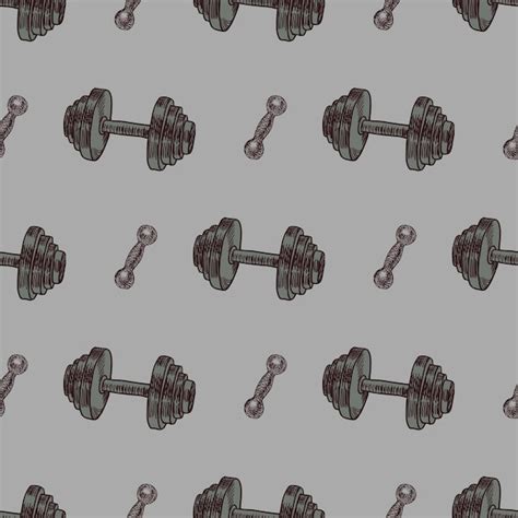 Premium Vector Hand Drawn Vector Gym Seamless Pattern Sport And