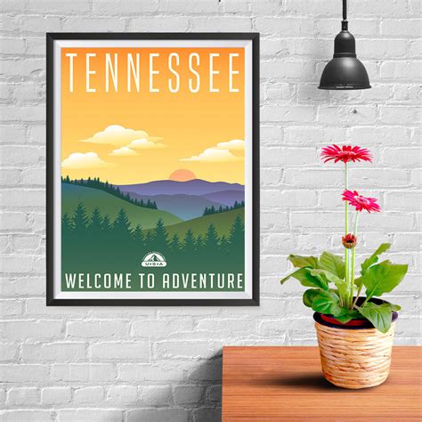 Tennessee Retro Travel Poster