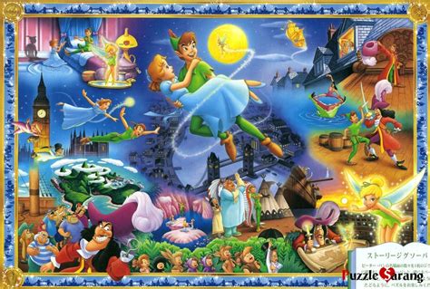 This jigsaw presents you with a picture of peter pan and wendy flying above neverland. neverland peter pan island - Google Search | Disney jigsaw ...