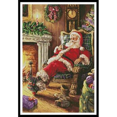 artecy cross stitch santa resting 13674 int cross stitch chart hard copy jk s cross stitch