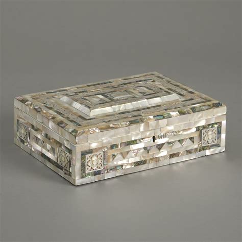 20th Century Mother Of Pearl Mosaic Jewellery Box Timothy Langston