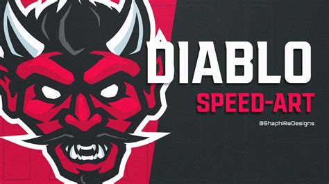Speed Art Diablo Mascot Logo Shaphiradesigns Youtube
