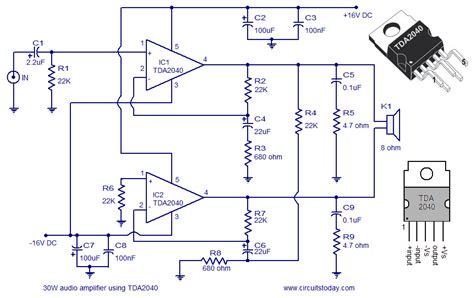 Check spelling or type a new query. Audio amplifier circuit using TDA2040 | Todays Circuits ~ Engineering Projects