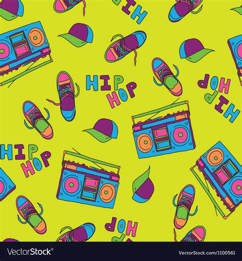 Hip Hop Music Seamless Pattern Royalty Free Vector Image