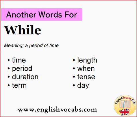 Another Word For While What Is Another Word While English Vocabs