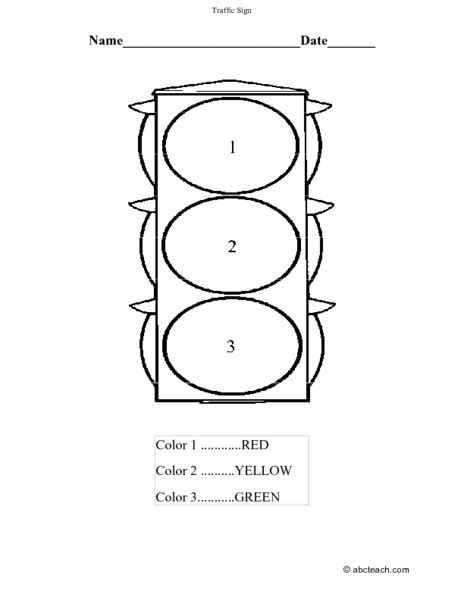 Traffic Sign Worksheet For Pre K Kindergarten Lesson Planet