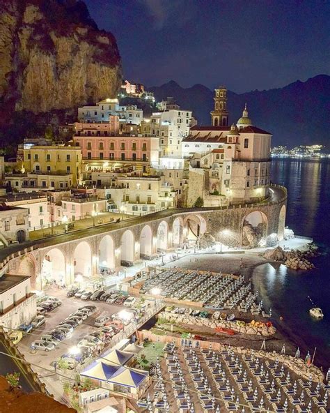Night Views In Atrani In South Of Italy Along The Amalfi Coast Amalfi