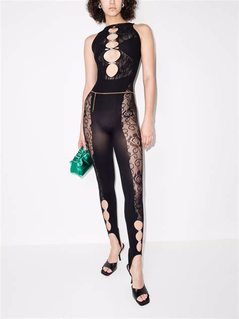 Poster Girl Janice Cutout Lace Jumpsuit Browns