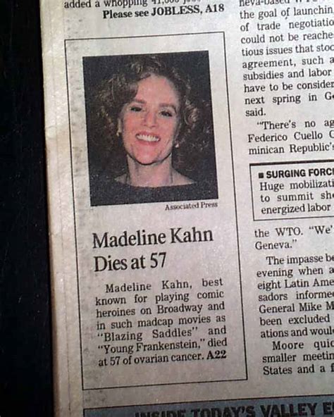 Quotations by madeline kahn, american actress, born september 29, 1942. MADELINE KAHN "Blazing Saddles" Comedy Movie Film Actress ...