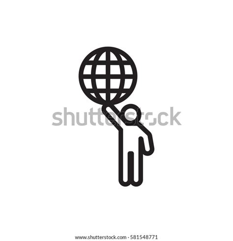 Man Holding Globe Icon Stock Vector Royalty Free 581548771 Shutterstock