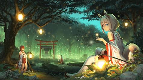Animated Anime Fantasy Forest Tree Light Youtube