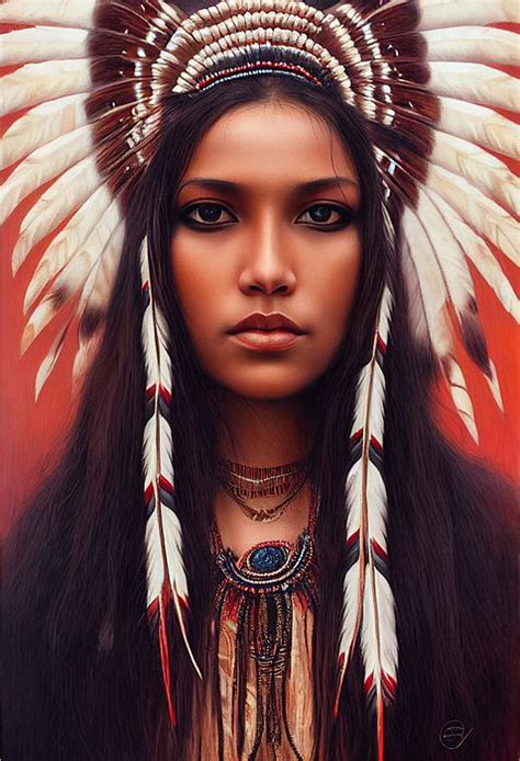 Closeup Portrait Of Beautiful Native American Wom Ff16756d D16d 4162 4664 46887 In 2023