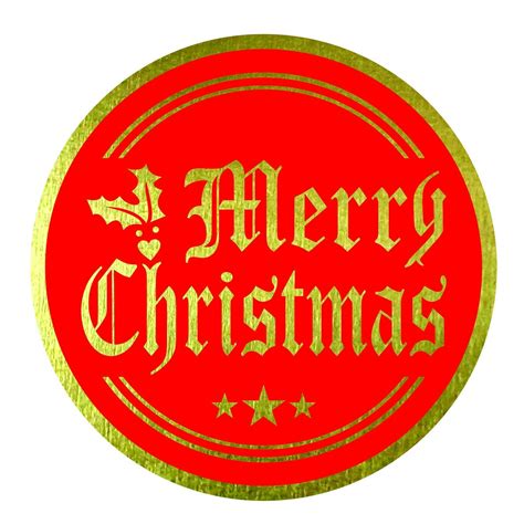 Merry Christmas Stickers Seals Labels Pack Of 120 2 Large Round Gold