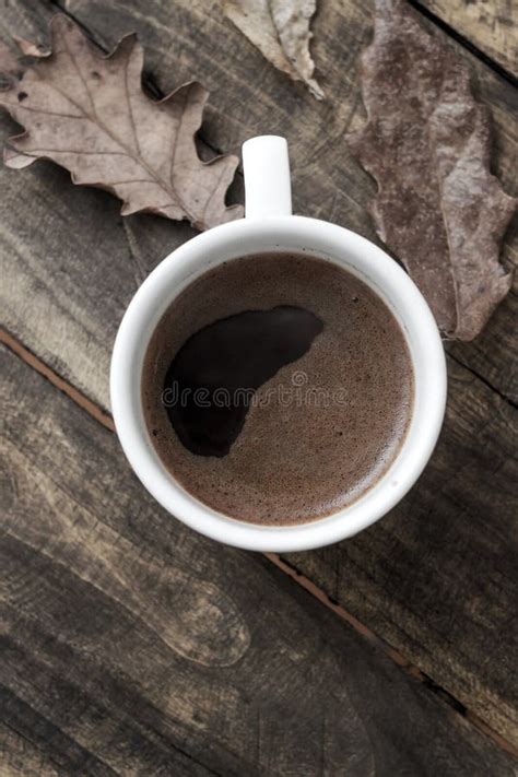 Coffee Cup On The Autumn Fall Leaves Stock Photo Image Of Coffee